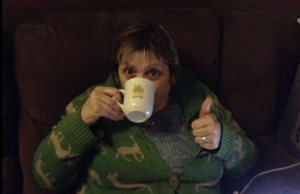 Suffolk Holiday Mug Shots - Diane giving it the thumbs up